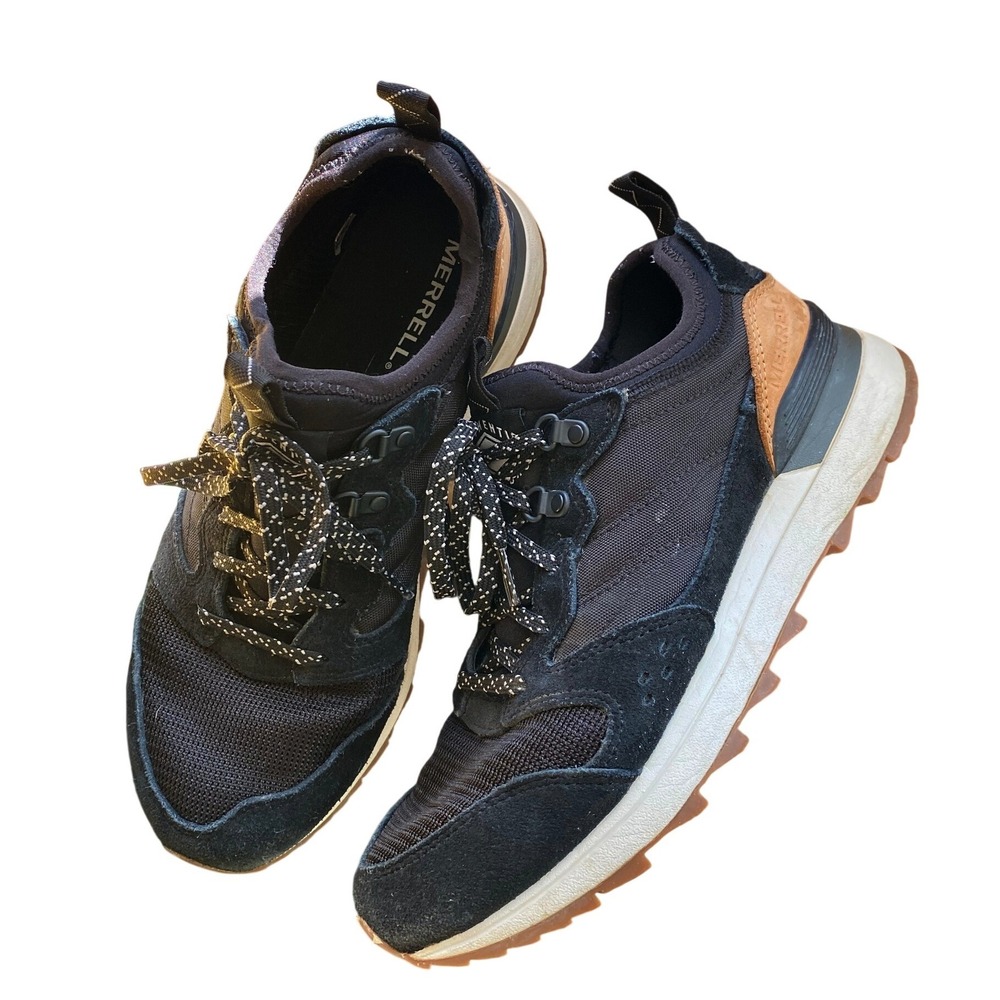 Merrell‎ Alpine 83 Sneaker Black Tan Suede Hiking Shoes 9 Gorpcore Minimalist